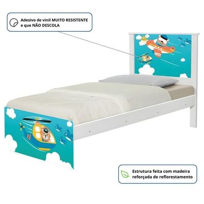 Bicama Juvenil Adesivada Patrulha Animal Com Colchões
