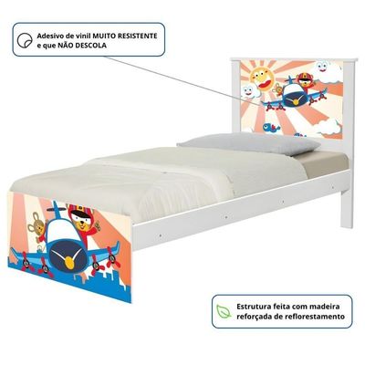 Bicama Juvenil Adesivada Patrulha Ursinhos Com Colchões