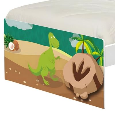 Cama Solteiro Adesivada Dinossauro Com Colchão