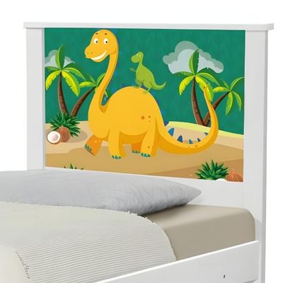Cama Solteiro Adesivada Dinossauro Com Colchão