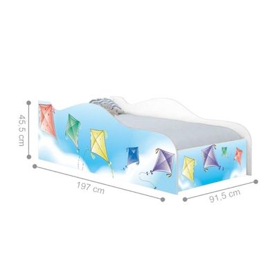Cama Carro Fun Adesivada Pipa Solteiro