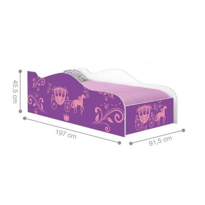 Cama Carro Fun Adesivada Carruagem De Princesa Solteiro
