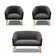 Kit 01 Namoradeira 02 Lugares E 02 Poltronas Suede Preto