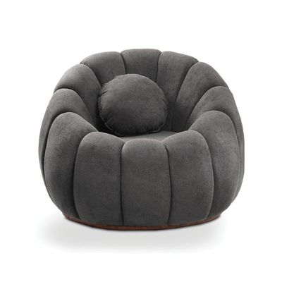 Sofá 2 Lugares Com Poltrona Orgânica Fixa Cloud Bouclê Cinza Escuro E03 - D'rossi