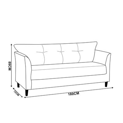Sofá 3 Lugares Living Para Sala Leblon 180cm Linho E03 - D'rossi Cor Marrom Cacau