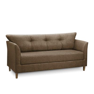 Sofá 3 Lugares Living Para Sala Leblon 180cm Linho E03 - D'rossi Cor Marrom Cacau