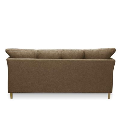Sofá 3 Lugares Living Para Sala Leblon 180cm Linho E03 - D'rossi Cor Marrom Cacau