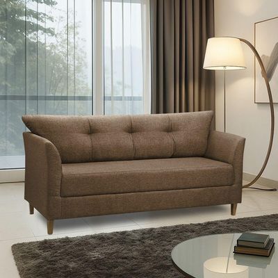 Sofá 3 Lugares Living Para Sala Leblon 180cm Linho E03 - D'rossi Cor Marrom Cacau