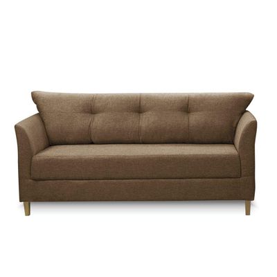 Sofá 3 Lugares Living Para Sala Leblon 180cm Linho E03 - D'rossi Cor Marrom Cacau