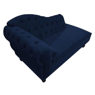 Diva Recamier Diana 130Cm Lado Direito Suede Azul Marinho