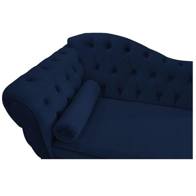 Diva Recamier Diana 130Cm Lado Direito Suede Azul Marinho