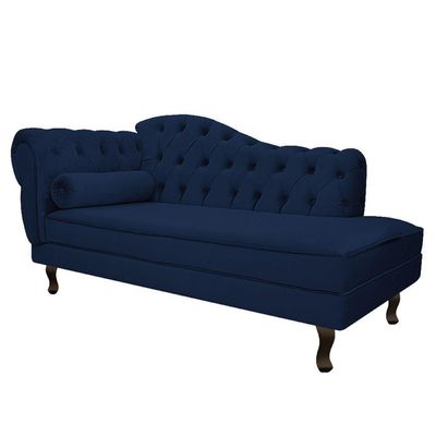 Diva Recamier Diana 130Cm Lado Direito Suede Azul Marinho
