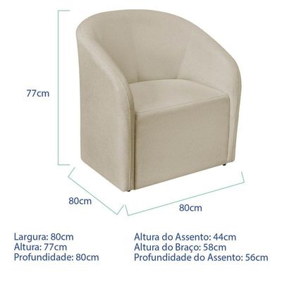 Kit Sofá Curvo França 250cm Ld. E 2 Poltronas Luiza Max Conforto, Elegância E Design Moderno Linho Bege