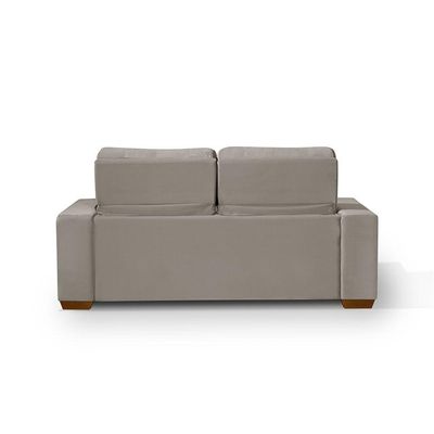 Sofá 3 Lugares 195cm Com Molas, Retrátil E Reclinável Bege