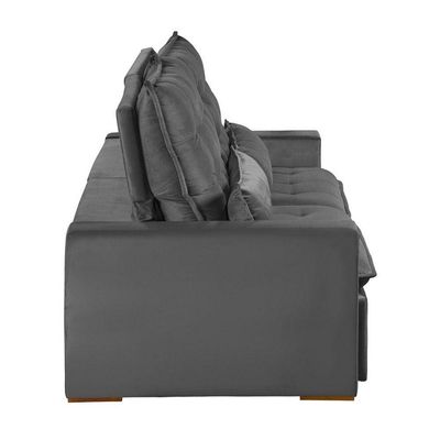 Sofá Modular 4 Lugares 2.30M Retrátil E Reclinável Cinza