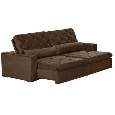 Sofá Modular 5 Lugares 2.50M Retrátil E Reclinável Marrom