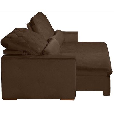 Sofá Modular 5 Lugares 2.50M Retrátil E Reclinável Marrom