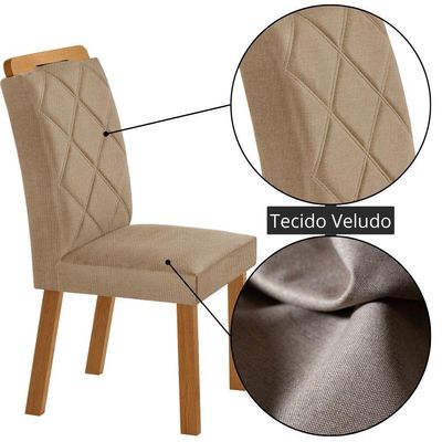 Mesa De Jantar Yasmin 180 Mdf Laminado E 6 Cadeiras Melissa Turim 07/naturale /off White