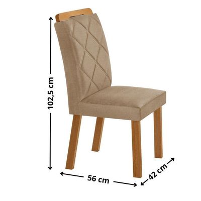 Mesa De Jantar Yasmin 180 Mdf Laminado E 6 Cadeiras Melissa Turim 07/naturale /off White