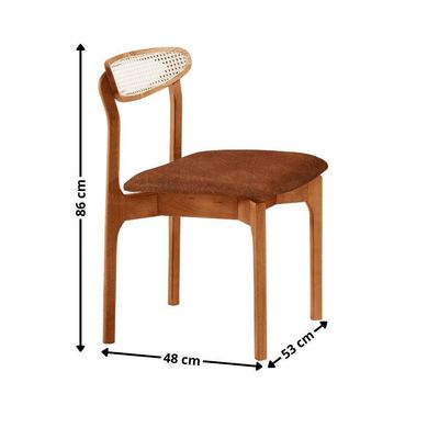 Conjunto 2 Cadeira De Jantar Noronha Premium Moderna Mobília Star Puce/imbuia Natural