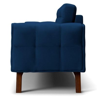 Sofá 150 Cm 2 Lugares Sandero C-304 Veludo Azul Marinho - Domi