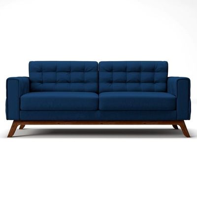 Sofá 150 Cm 2 Lugares Sandero C-304 Veludo Azul Marinho - Domi