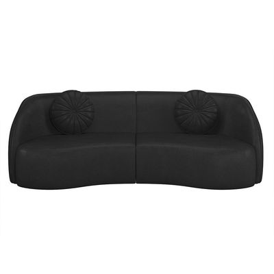 Sofá Decorativo Com Almofadas 4 Lugares 318cm Tressê Zion M22 Sintético Preto - Mpozenato