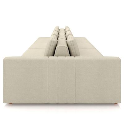 Sofá Ilha E Puff Sala Living 425cm Siesta M22 Linho Areia - Mpozenato