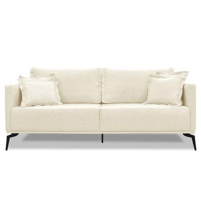 Sofá 2 Lugares 180cm Pés De Metal Vecchia S06 Linho Pérola - Mpozenato