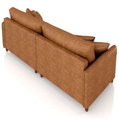 Sofá 2 Lugares Living 172cm Pé Madeira Zoe Sintético Camel Z08 - Mpozenato