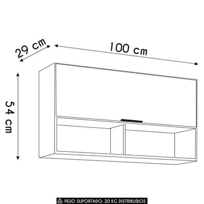 Armário De Cozinha Aéreo 100cm Pérola Z34 Branco - Mpozenato