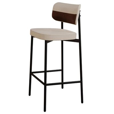 Banqueta Alta Bar Estofada Kit 4 Ella M25 Linho Areia-marrom - Mpozenato