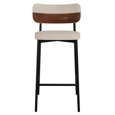 Banqueta Alta Bar Estofada Ella M25 Linho Areia-marrom - Mpozenato