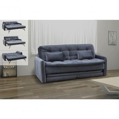 Sofá Cama Reclinável Com Cama Auxiliar - Veludo
