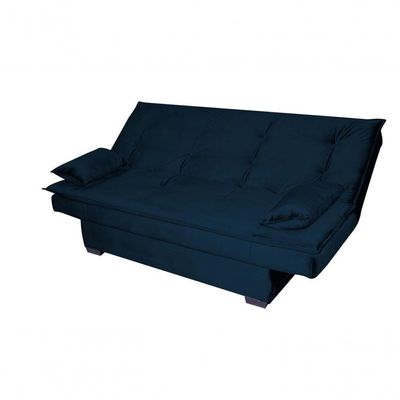 Sofá Cama Casal Reclinável Esmeralda - Veludo Azul Marinho
