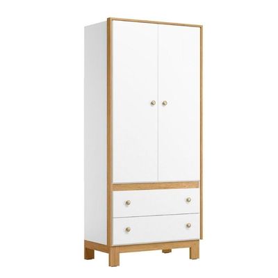 Roupeiro Infantil 2 Portas 2 Gavetas Branco