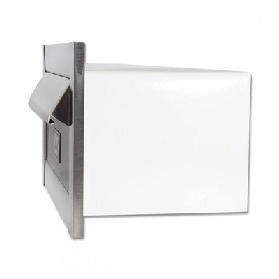 Caixa De Correio Carta Frente Em Inox Escovada Com Tarja Preta 14 Cm Profundidade