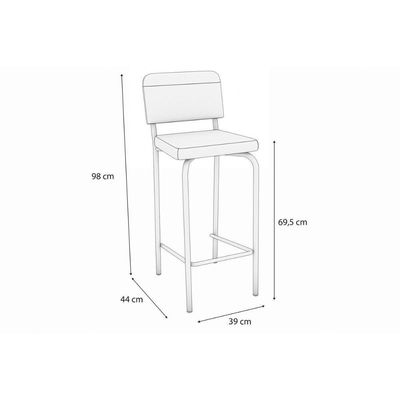 Banqueta Cozinha Fiji 1b712cr Aço 1 Un Cromado/linho Bege Fendi - Kappesberg