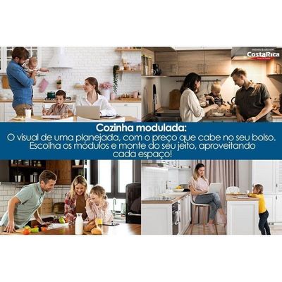 Balcão Cozinha P/ Cooktop C/ Tampo Esplêndida C/ 2 Portas 80cm Cinamomo/off White - Mgm