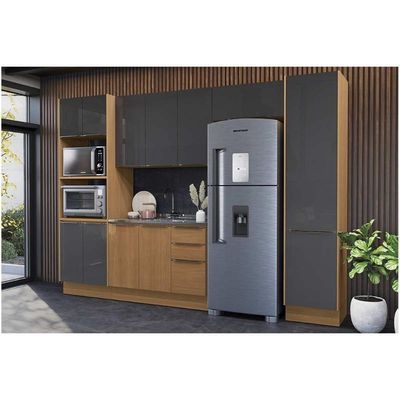 Balcão Cozinha Modulado Vibra T625 C/ 2 Portas 3gavs S/tampo 120cm Canela Lacca Kappesberg