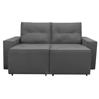 Sofá Retrátil Polo 1,80m Confortavel Para Sala Suede Herrero Cor:cinza