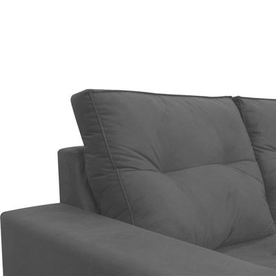 Sofá Retrátil Polo 1,80m Confortavel Para Sala Suede Herrero Cor:cinza