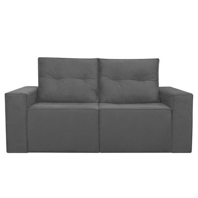 Sofá Retrátil Polo 1,80m Confortavel Para Sala Suede Herrero Cor:cinza