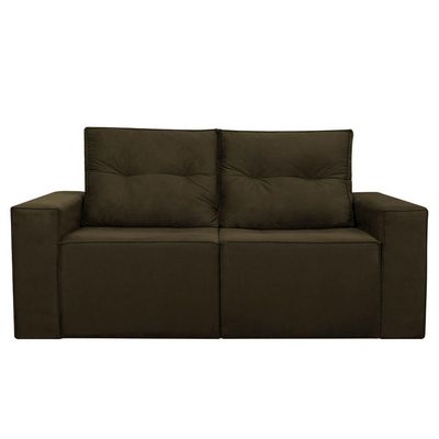 Sofá 2 Lugares Onix 1,80m Para Sala Confortavel Sued Herrero Cor:marrom Escuro