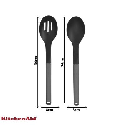 Jogo Colher Perfurada E Sólida Multiuso Cinza Kitchenaid