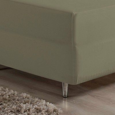 Lençol Com Elástico Queen Nobre 1 Peça Luva De Box 55cm De Altura Malha 100% Algodão - Avelã