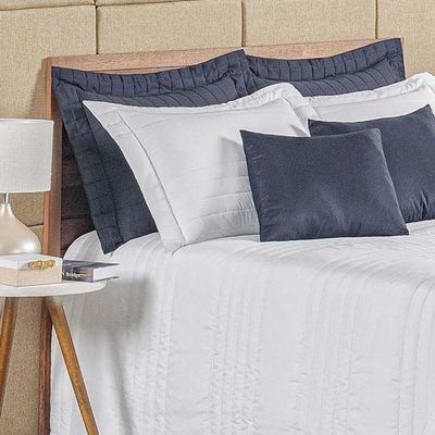 Cobre Leito Eden King 3 Peças Hipercal 180 Fios 100% Poliéster - Branco