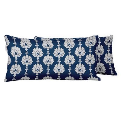 Capa para Almofada Lombar Retangular de Poliéster, Impermeável para Uso Interno/Externo em Móveis de Pátio - Vargottam 30,48 Cm × 45,72 Cm / Azul