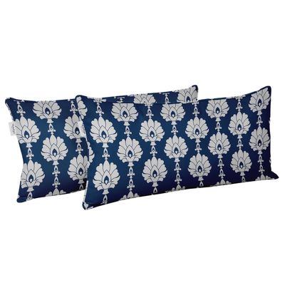 Capa para Almofada Lombar Retangular de Poliéster, Impermeável para Uso Interno/Externo em Móveis de Pátio - Vargottam 30,48 Cm × 45,72 Cm / Azul