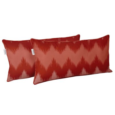 Capa Retangular Impermeável para Almofada Lombar em Poliéster, Uso Interno/Externo para Móveis de Pátio - Vargottam 30,48 Cm × 45,72 Cm / Vermelho